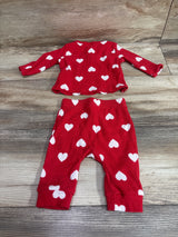 Cat & Jack 2pc Ribbed Heart Print Shirt & Pants Set Red sz 0-3m