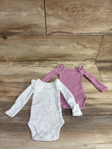 Carter's 2pk Ribbed Bodysuits Grey/Pink sz Preemie