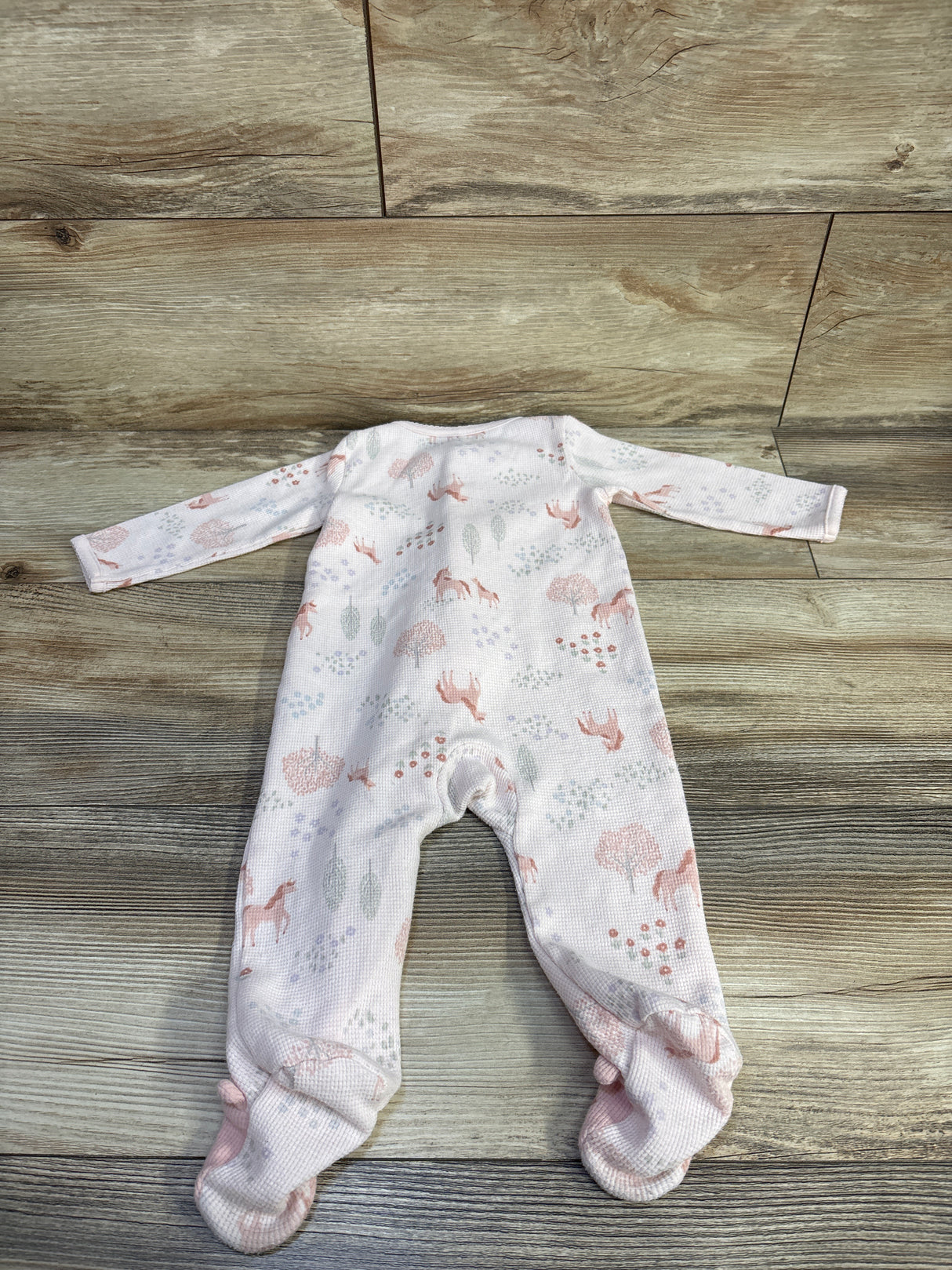 Just One You Waffle Knit Unicorn Sleeper Pink sz 9m
