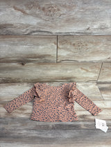 NEW Grayson Mini Ruffled Polka Dot Top Brown sz 18m