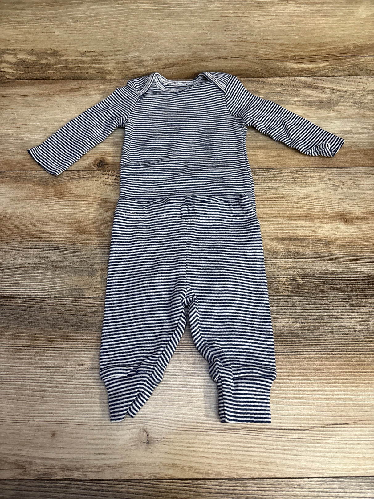 Just One You 2pc Striped Bodysuit & Pants Set Blue sz 3m