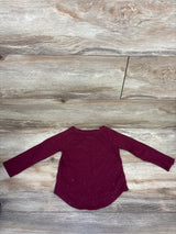 Cat & Jack Long Sleeve Glitter Shirt Maroon sz 2T