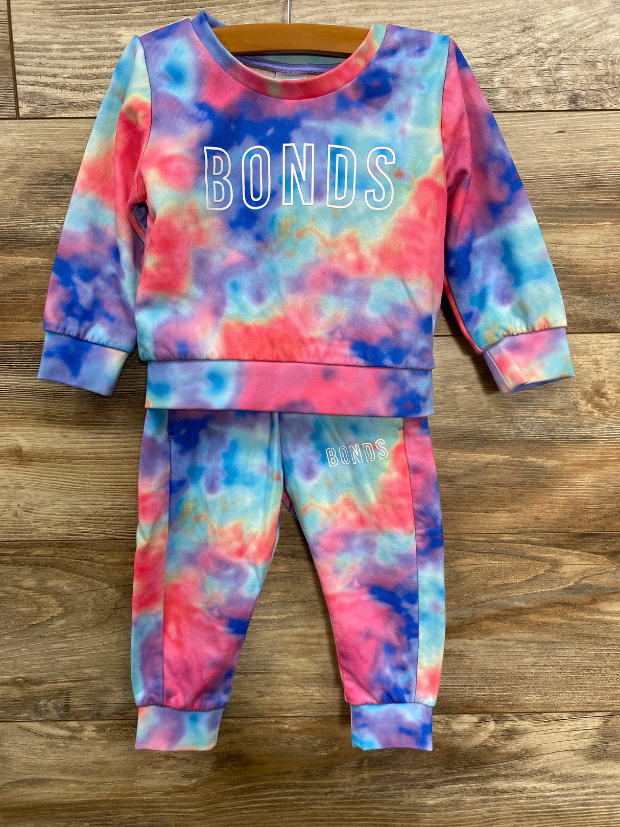 Bonds 2pc Sweatshirt & Joggers Set Tie-Dye sz 12-18m