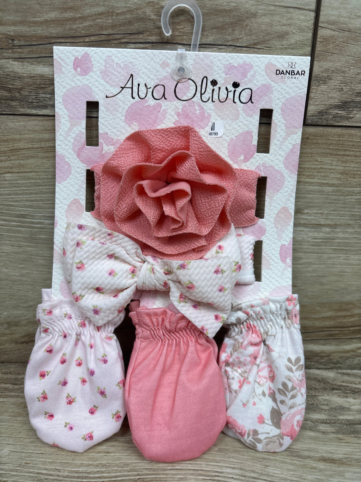 NEW First Steps 6pc Headwrap & Sock Set Pink sz 0-6m