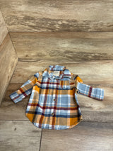First Impressions Plaid Button Up Shirt Yellow sz 0-3m