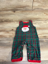 Lil Cactus Plaid Santa Smocked Overalls Green sz 12-18m