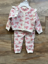 NEW Btween Baby 3pc Knit Cardigan, Pants, & Hat Set Pink sz 3m
