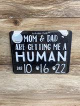 NEW Pearhead Pet's Baby Announcement Chalkboard Photo Prop