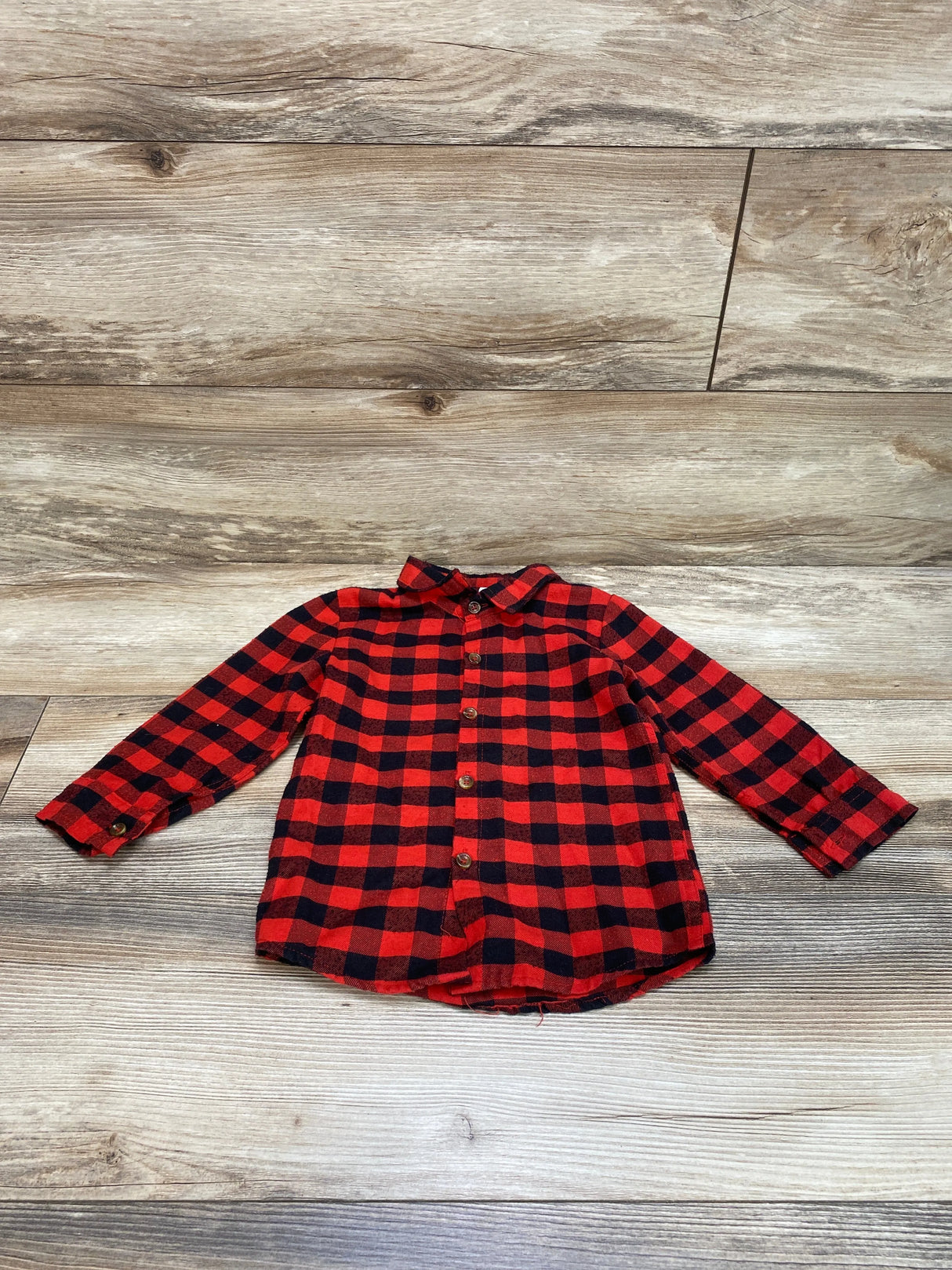 Buffalo Check Button Up Shirt Red sz 2T