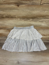 Cat & Jack Metallic Layered Skirt Silver sz 3T