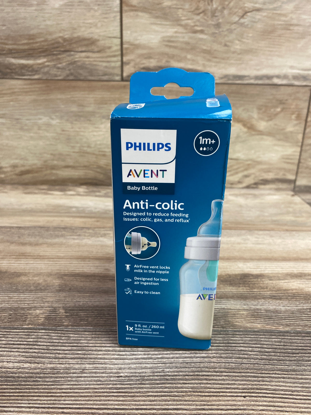 NEW Philips Avent Anti-Colic Baby Bottle with AirFree Vent Medium/Fast Flow, 9oz 1m+