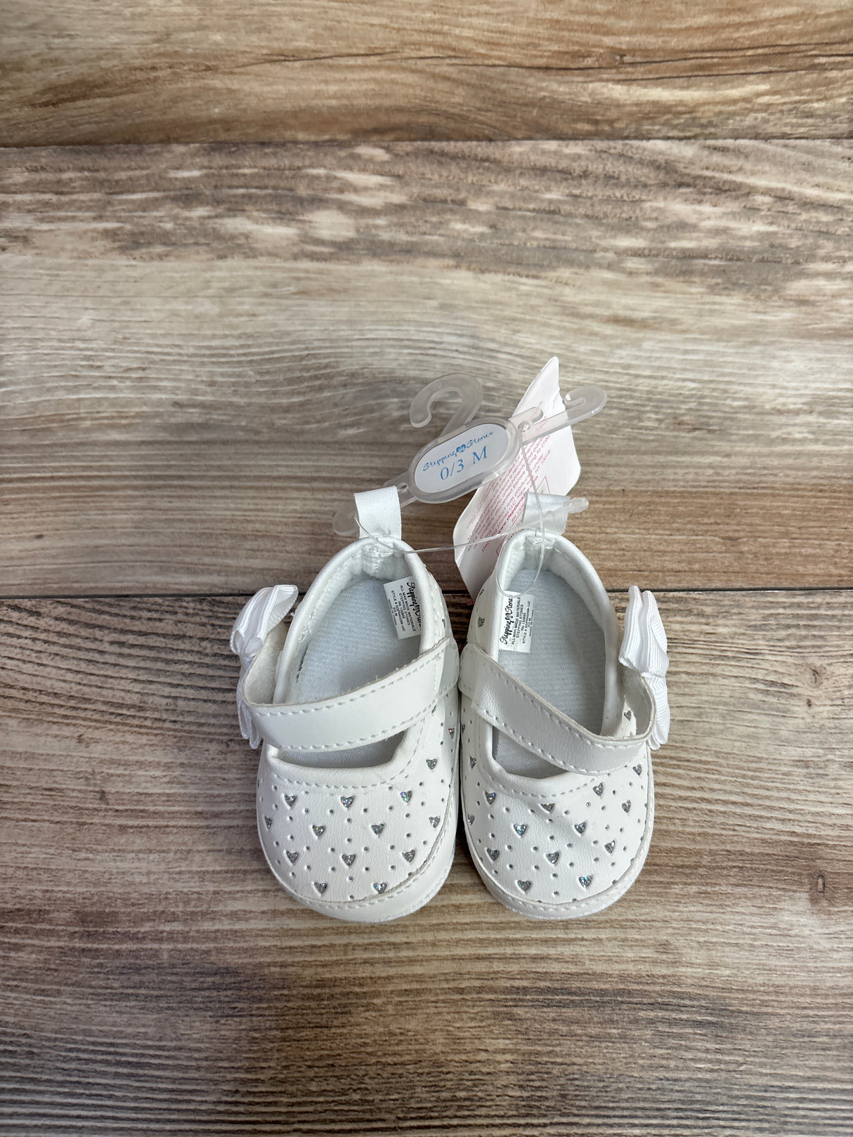 NEW Stepping Stones Heart Mary Jane Flats White sz 0/1c