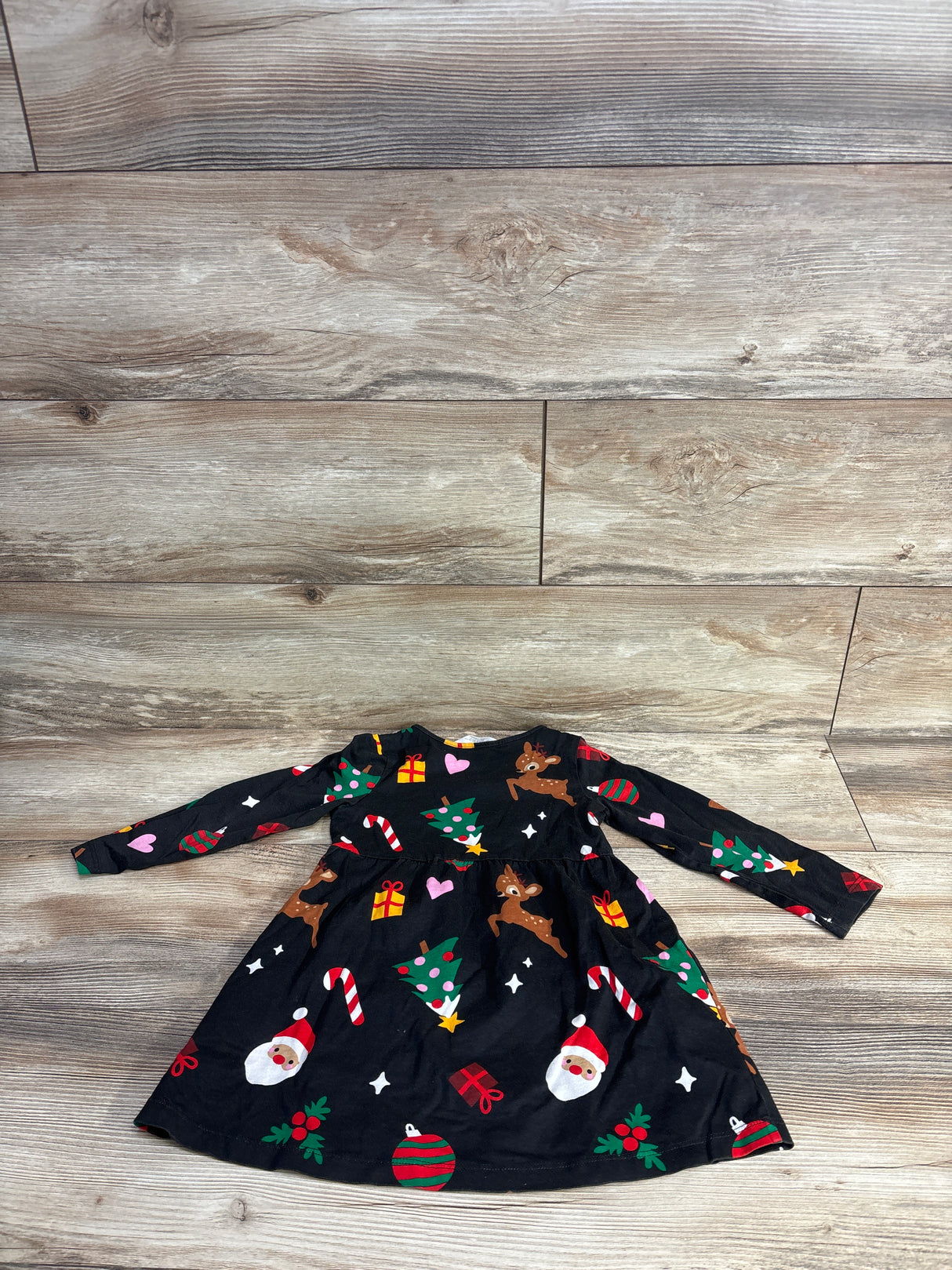 H&M Long Sleeve Christmas Dress Black sz 3-4T