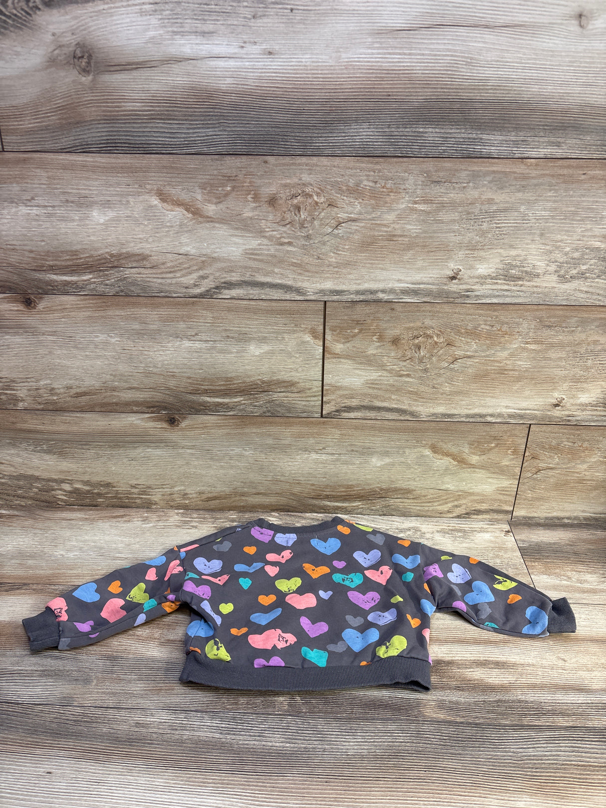 Mud Kingdom Heart Print Sweatshirt Grey sz 2T