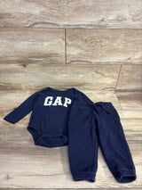 Baby Gap 2pc Bodysuit & Bottoms Set Navy sz 18-24m