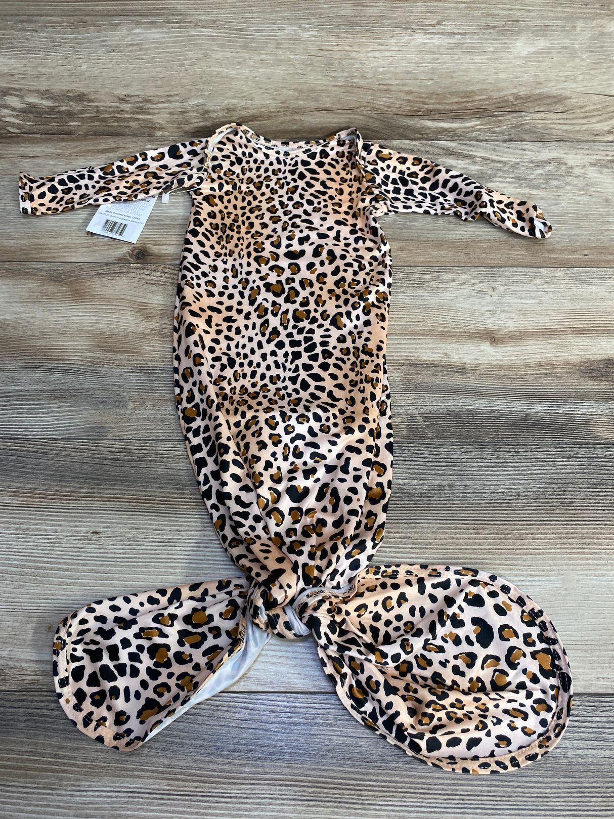 NEW Three Little Tots Leopard Knotted Gown sz Newborn-3m