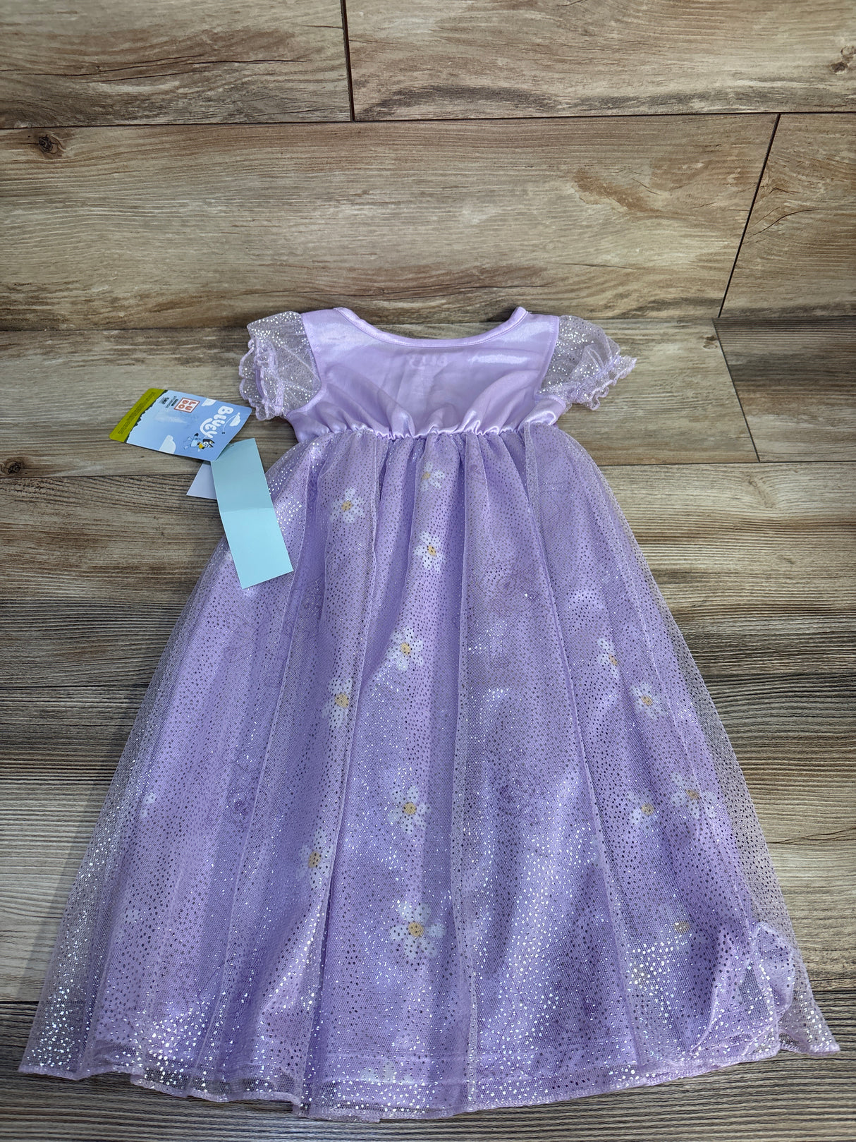 NEW Bluey and Bingo Lilac Purple Floral Satinet and Tulle Nightgown sz 2T