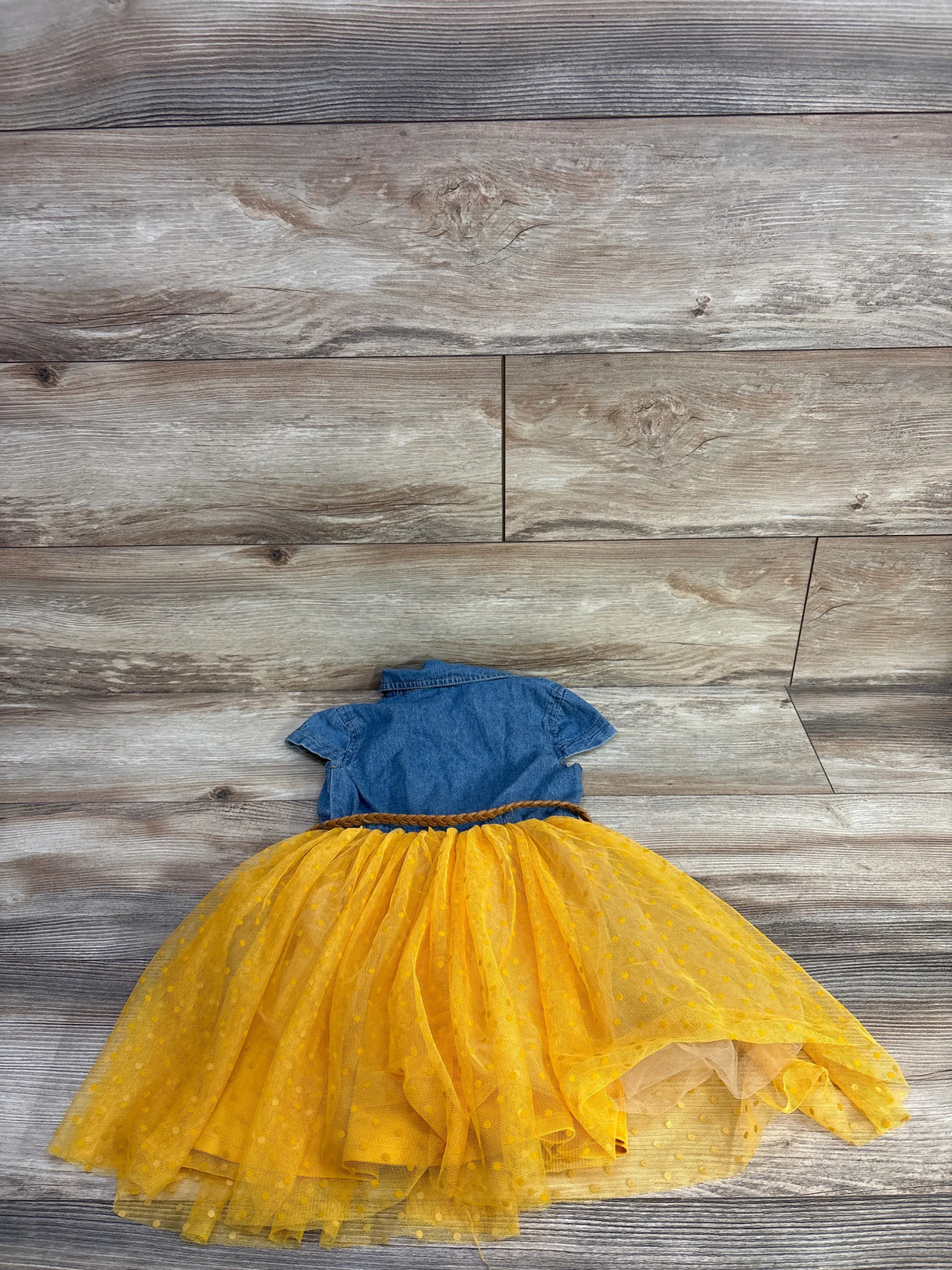 Lilt Chambray Tulle Belted Dress Blue sz 4T