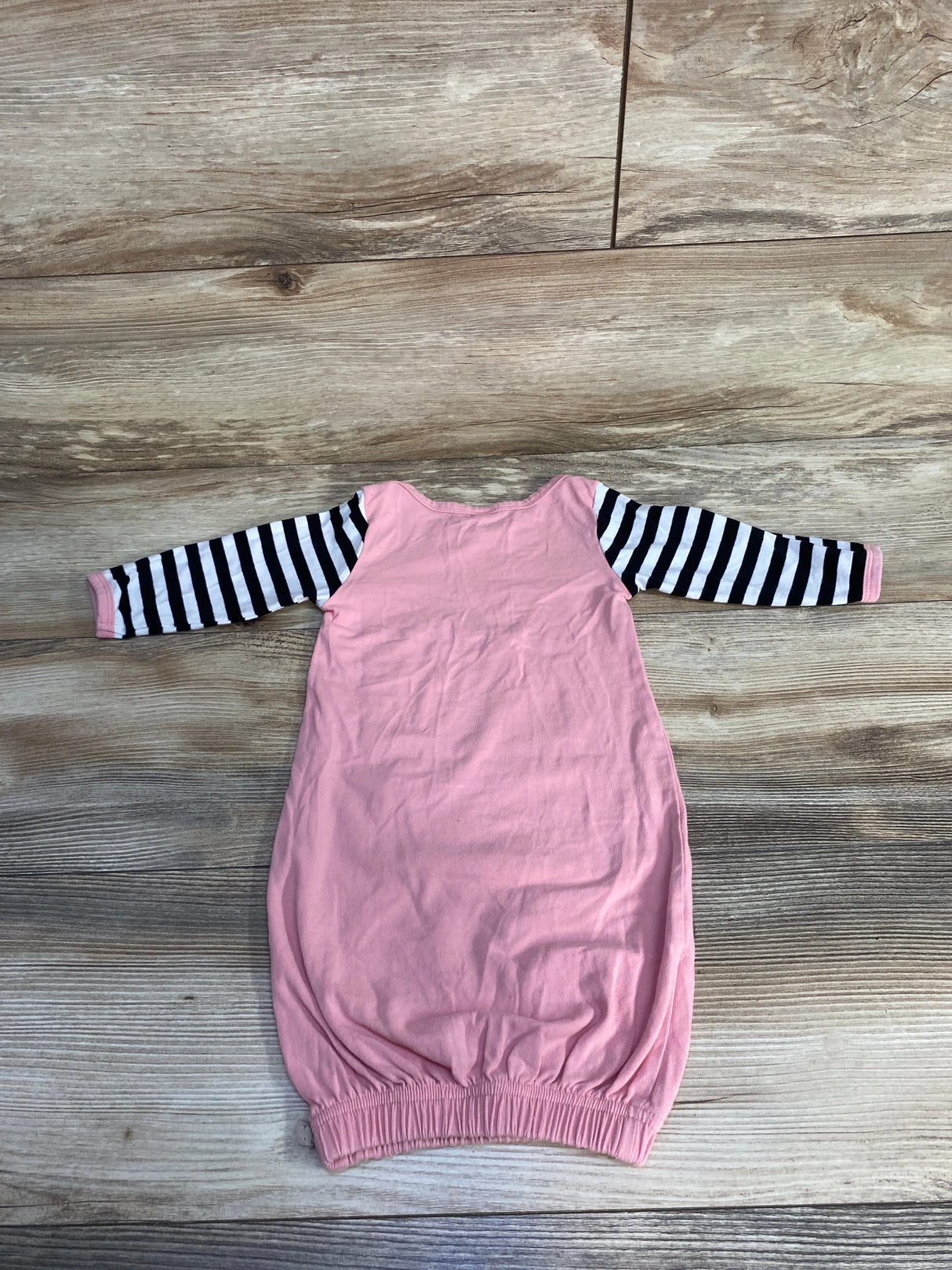 Little Sis Sleeper Gown Striped Pink sz 6-9m