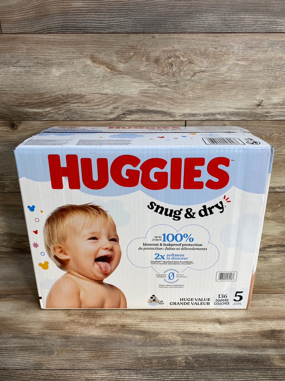NEW Huggies Snug & Dry Diapers Size 5 136ct.