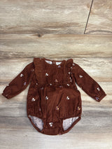 Carter's Floral Cord Bubble Romper Brown sz 18m
