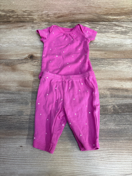 Just One You 2pc Polka Dot Bodysuit & Pants Pink sz Newborn - Me n Mommy To Be