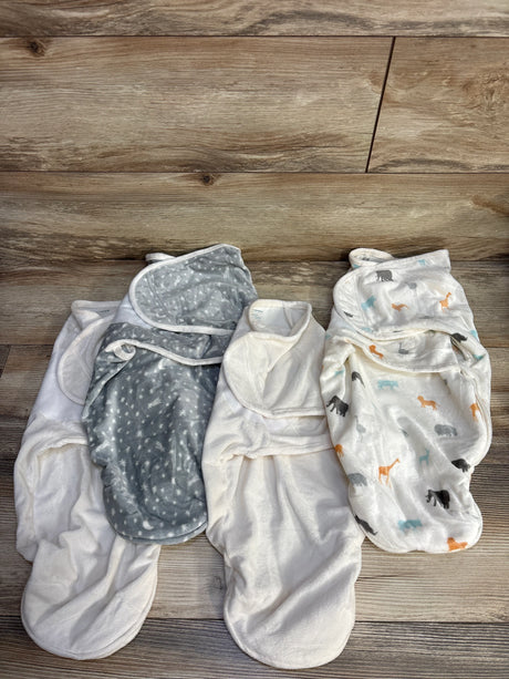 Aden + Anais 4pk Velboa Swaddle Wraps White/Grey sz 0-3m - Me n Mommy To Be
