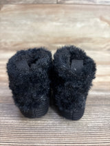 Faux Fur Cuff Baby Booties Black sz 2/3c