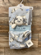 NEW Little Lad Baby Blanket & Snuggle Toy Puppy Blue