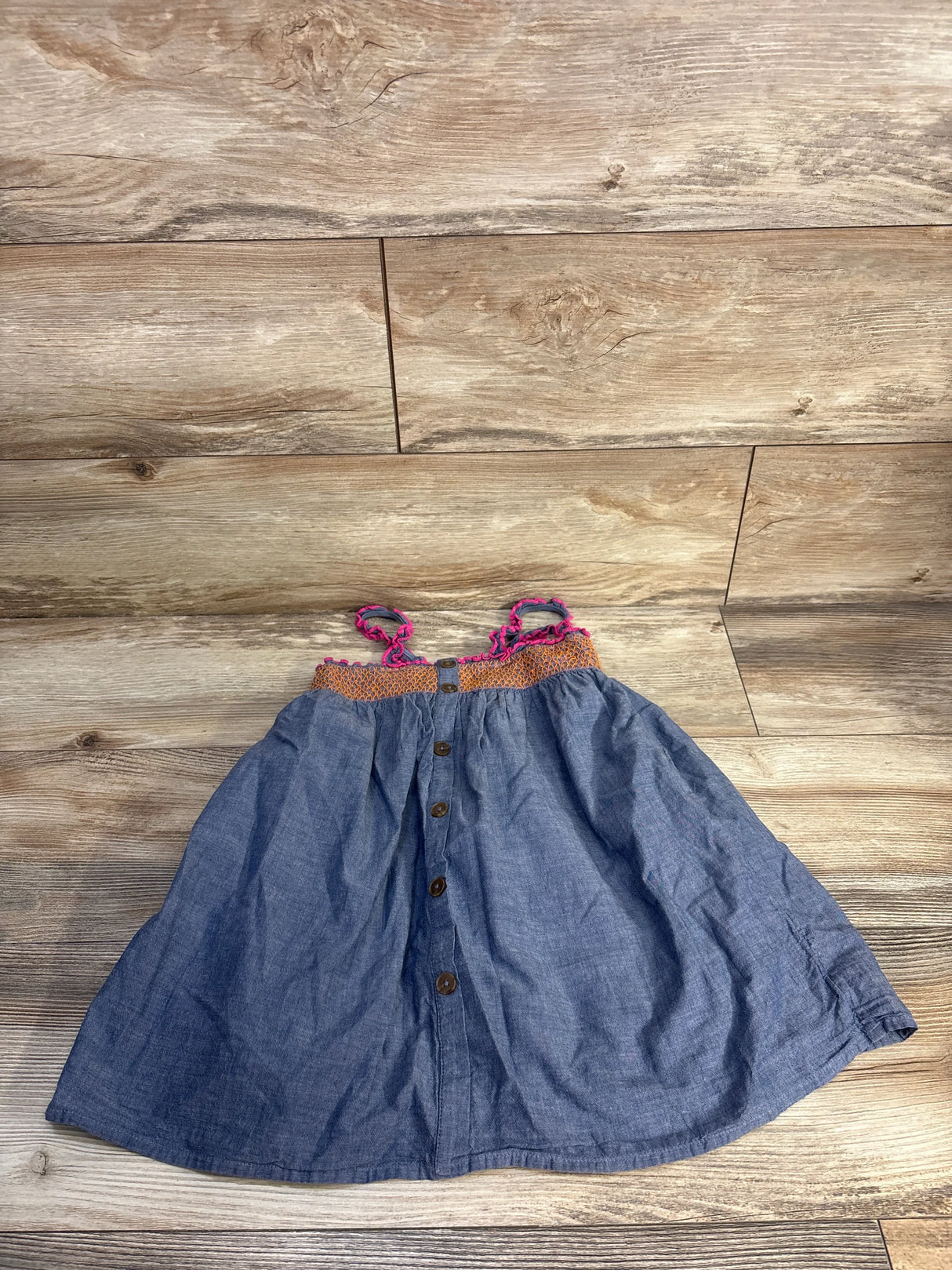 Cat & Jack Chambray Button-Front Dress Blue sz 5T