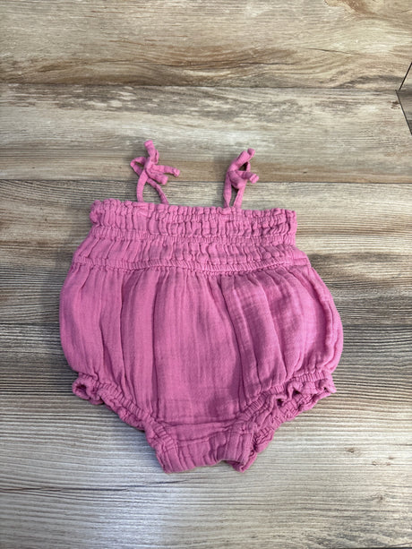 Old Navy Double Weave Tie-Bow Romper Pink sz 6-12m - Me n Mommy To Be