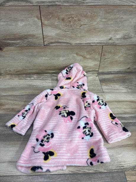 Pink Disney Baby Minnie Mouse plush hooded robe for infants size 0-12m