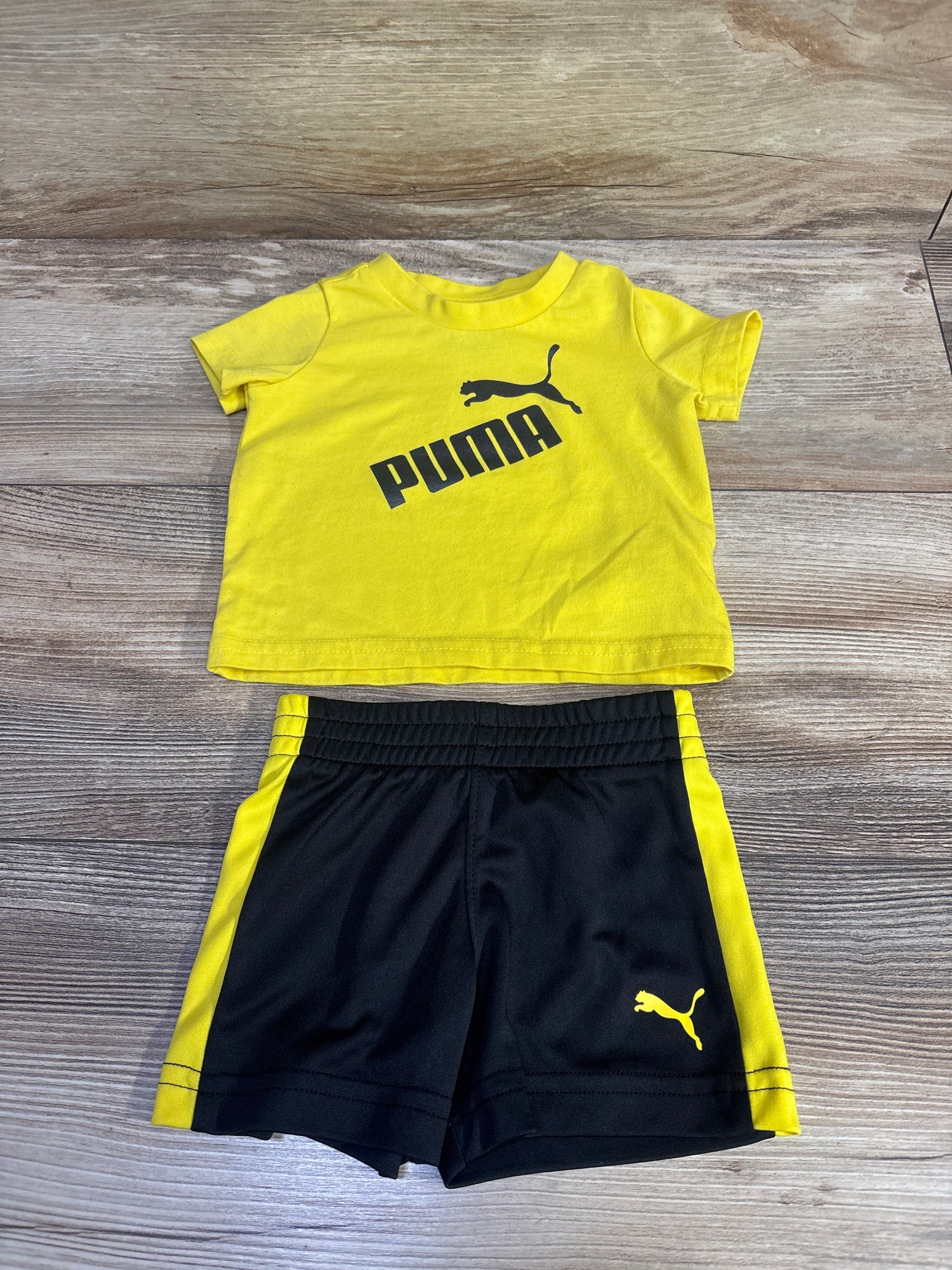 Puma 2pc Shirt & Shorts Set Yellow sz 0-3m