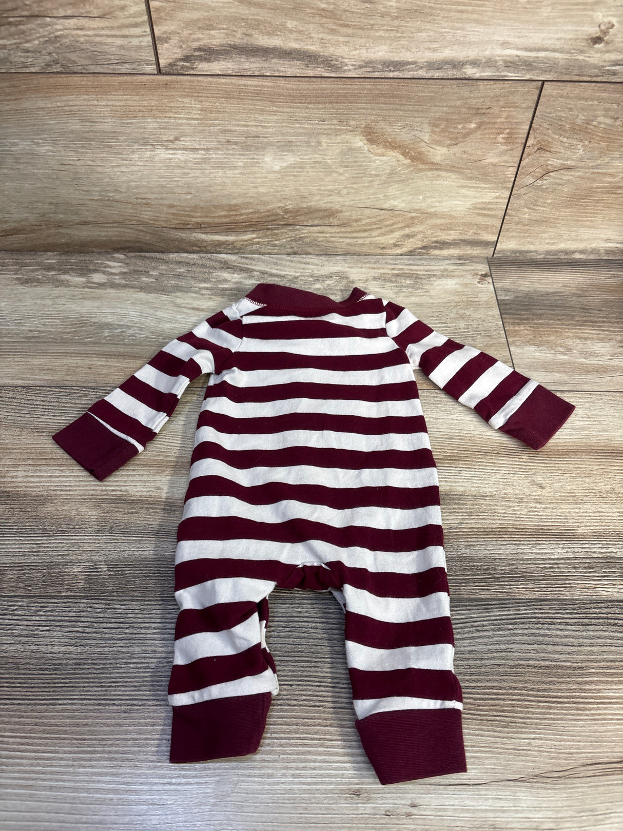 Cat & Jack Striped Button-Front Coverall Burgundy sz Newborn