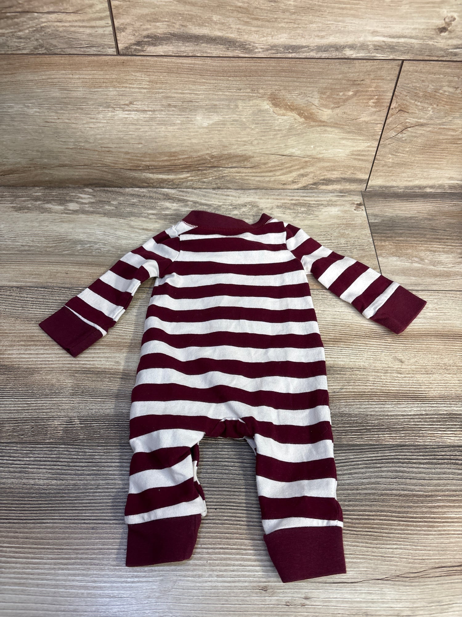 Cat & Jack Striped Button-Front Coverall Burgundy sz Newborn