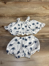 RJC 2pc Palm Tree Print Top & Bottoms Set White sz 6m - Me n Mommy To Be
