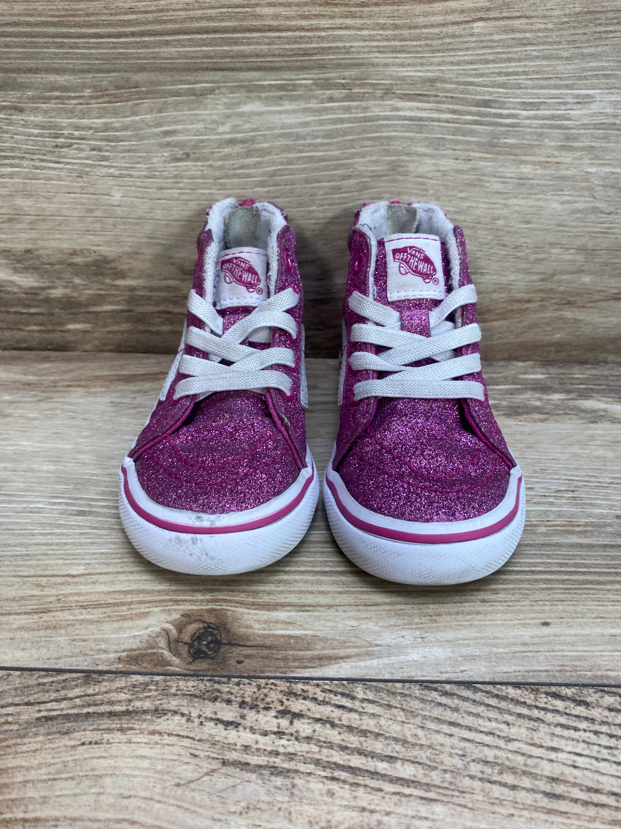 Vans Sk8-High Top Sneakers Pink Glitter Sz 6c