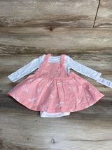 NEW Just One You 2pc Bodysuit & Pinafore Dress White/Pink sz 6m