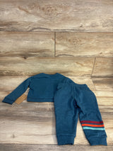 Blue toddler outfit with striped pants, ideal for kids' casual wear and resale shopping