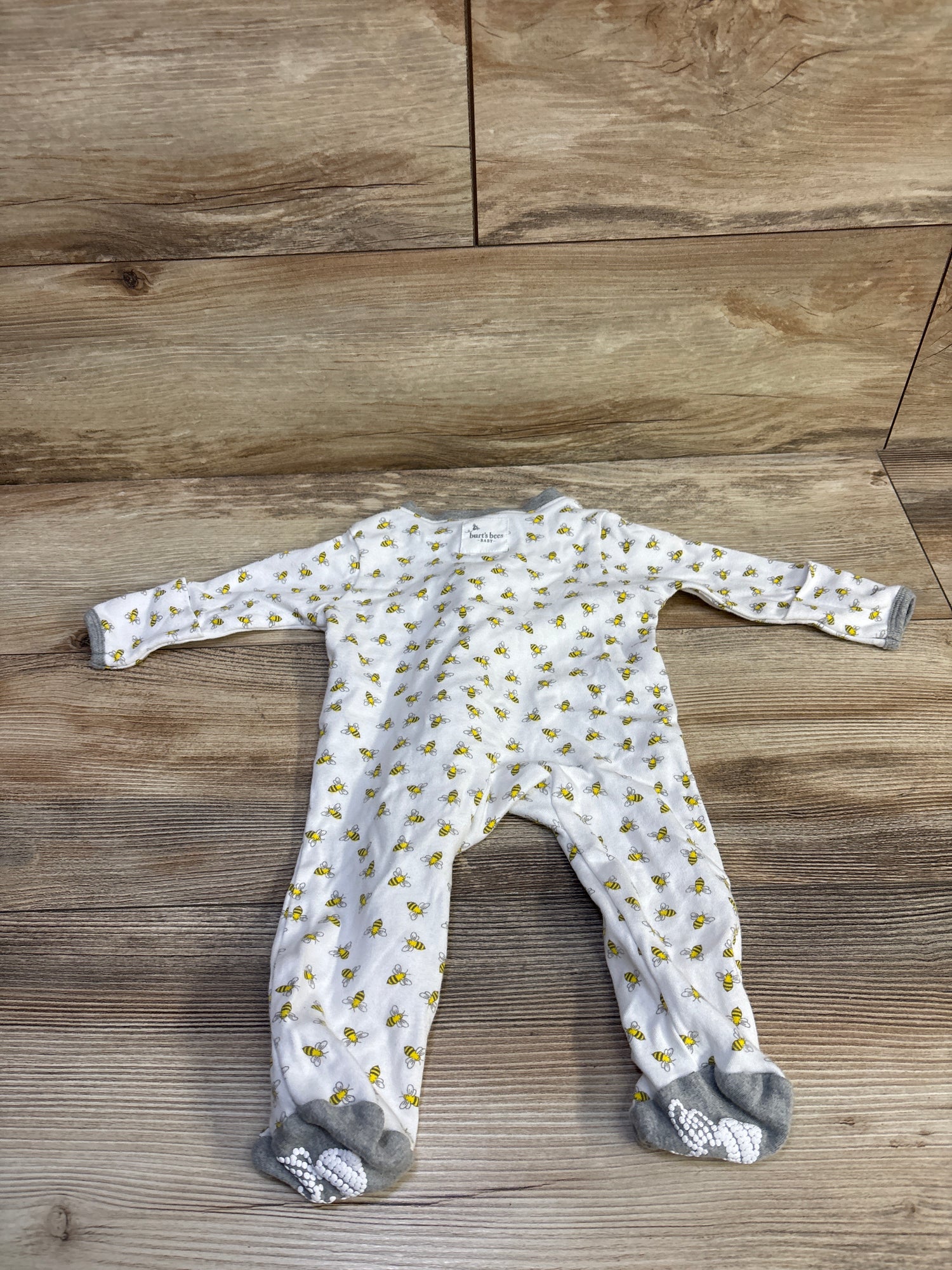 Burts Bees Baby Bee Print Sleeper White sz Newborn