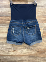 S.O.N.G. Maternity Distressed Denim Shorts Blue sz Small