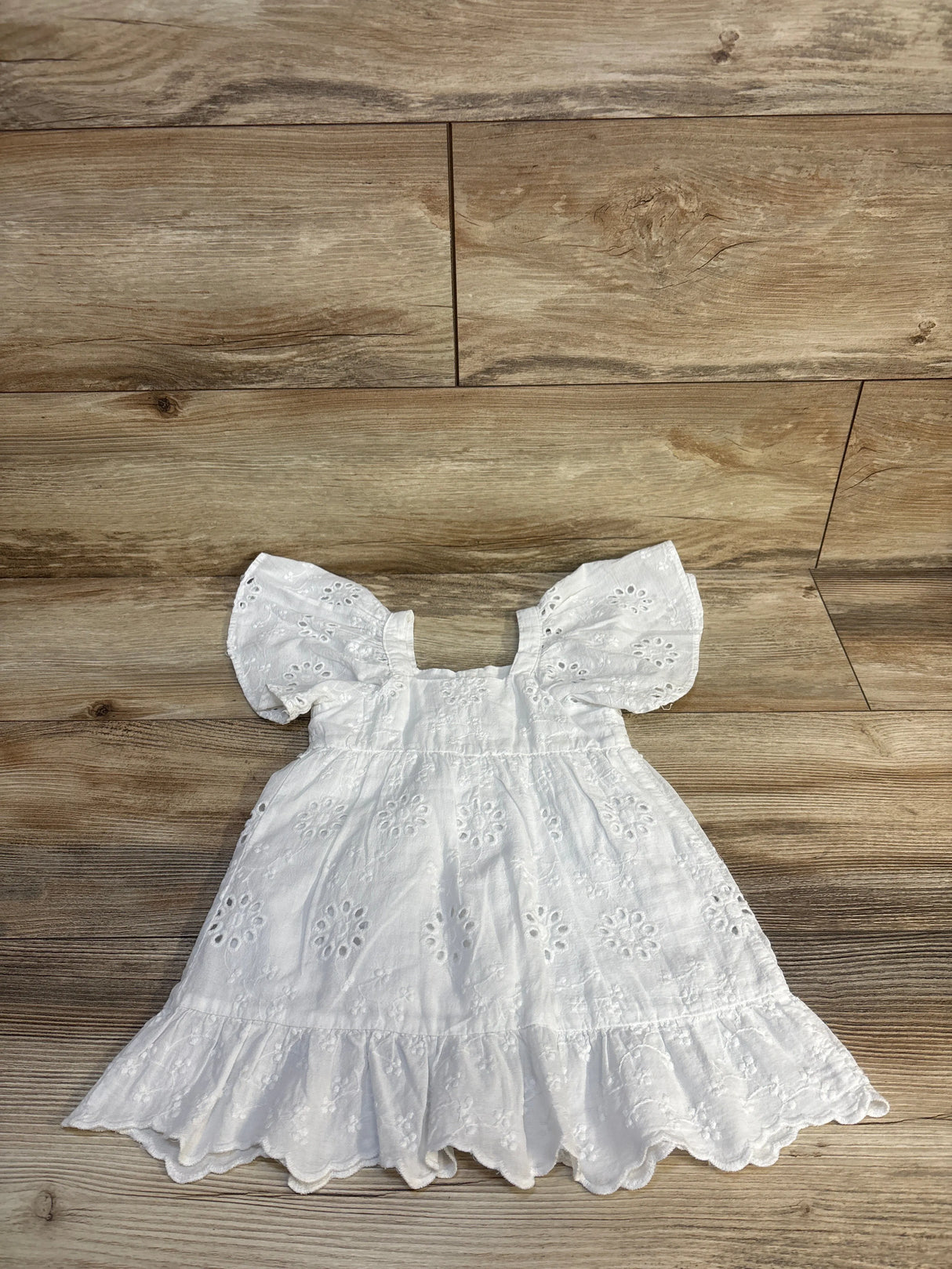 Zara Eyelet Trim Dress White sz 12-18m