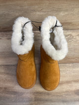 NEW Bebe Girls Faux Shearling Ankle Boots Brown sz 11c