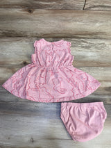 Just One You 2pc Bunny Print Dress & Bloomers Pink sz 6m