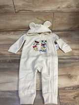 NEW Baby Gap x Disney Mickey Mouse Hooded Coverall Beige sz 6-12m