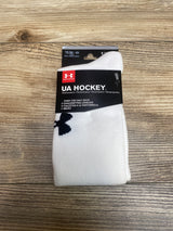 NEW Under Armour Youth Hockey Over The Calf Socks White Sz 13.5c-4.5Y