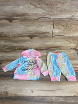 Daddy's Little Girl Tie Dye Hoodie & Pants Set sz 3-6m