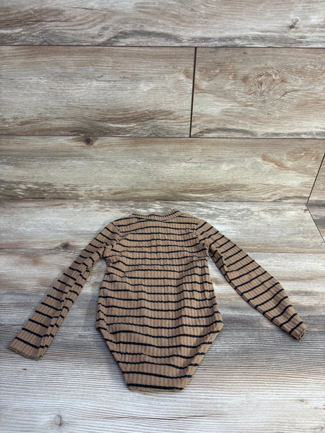 Zara Striped Long Sleeve Bodysuit Brown sz 2-3T - Me n Mommy To Be