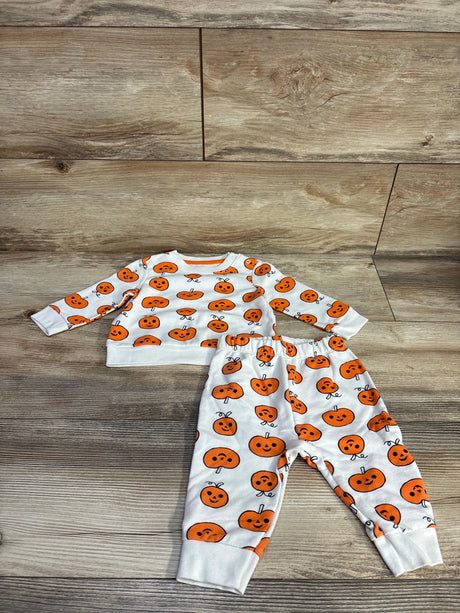 Cat & Jack 2pc Pumpkin Sweatshirt & Pants White sz 3-6m - Me n Mommy To Be