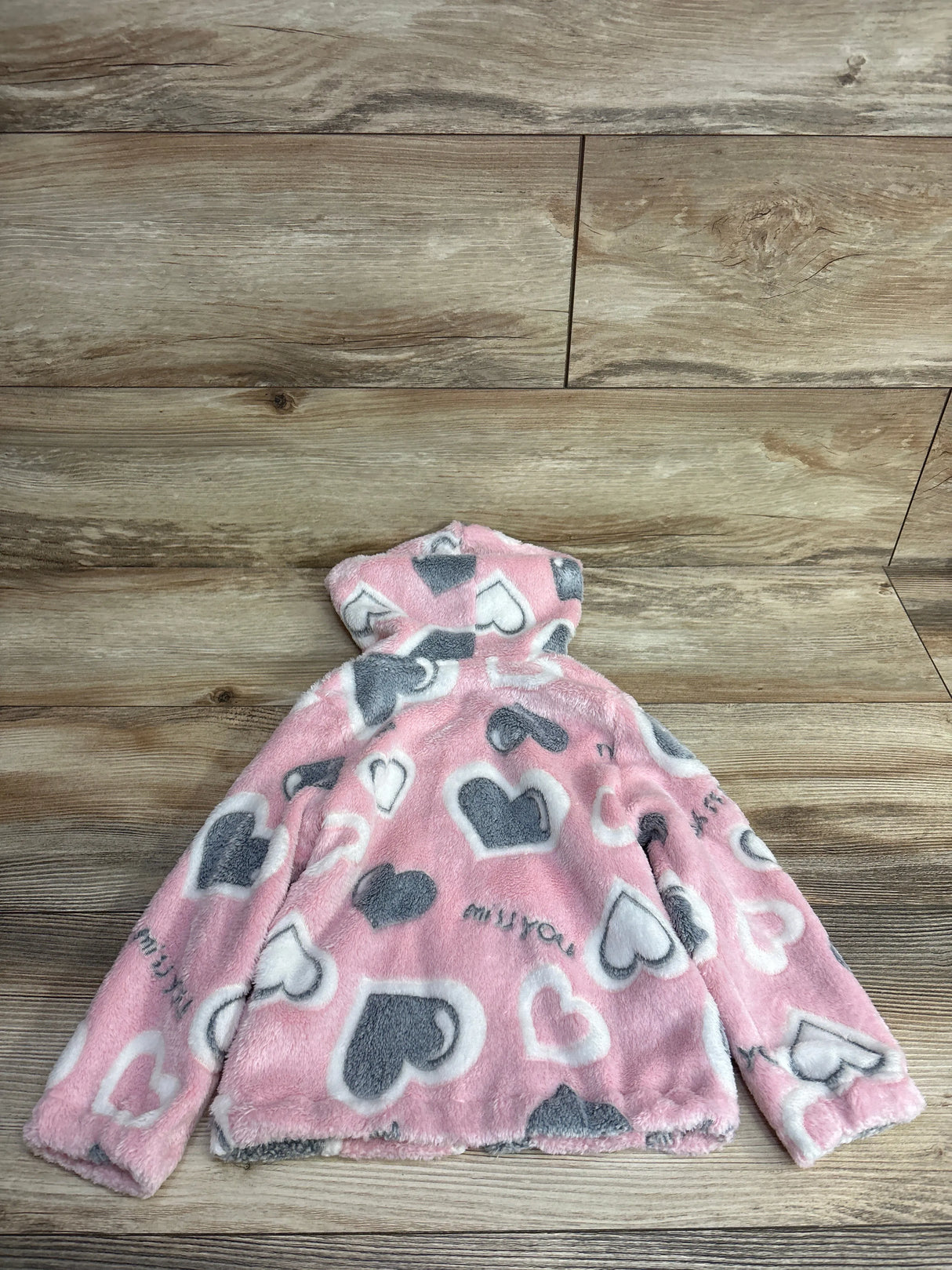 Plush Heart Full Zip Hoodie Pink sz 2T